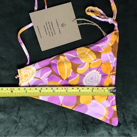 Stone Fox Swim Swimsuit Retro Bloom Print Rico Bikini Top & River Bottom Size XS - Picture 14 of 16
